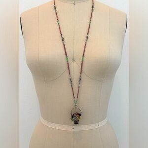 Sweet Romance 40” Necklace NWT Flowers Basket Collectors European Glass